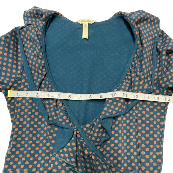 Matilda Jane Dress Womens S Blue Geometric Polka Dot Wrap Ruffle Midi Feminine - Picture 6 of 8